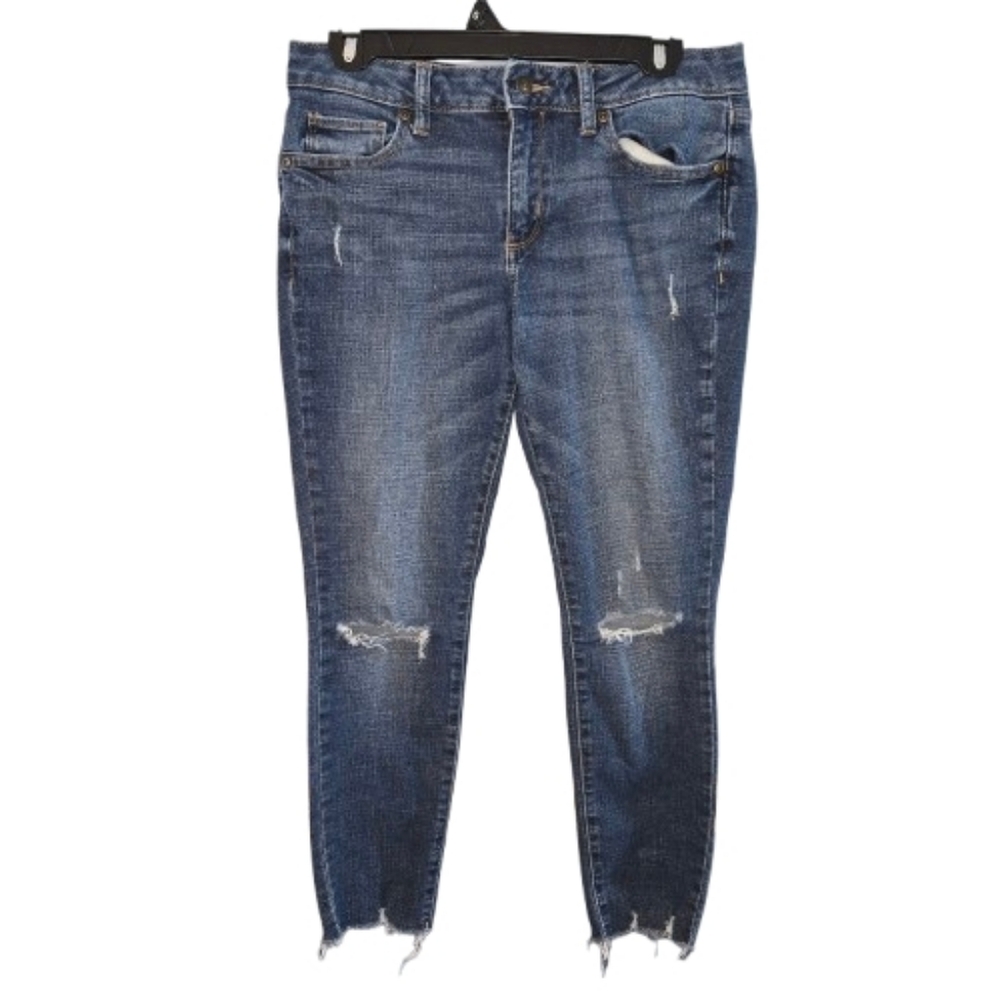 Sonoma Size 6S Stressed Raw Hem Skinny Jeans